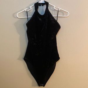 Black velvet bodysuit